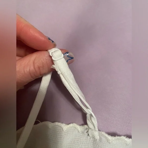 NWOT!  EXPRESS White Satin Lace Trim Camisole. - Picture 4 of 8